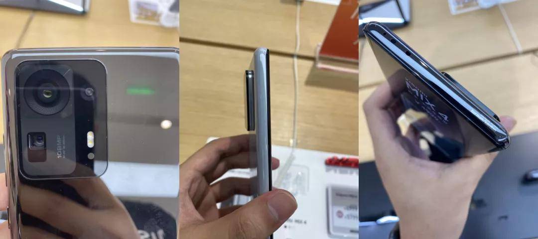 侧面望过去mix4的镜头模组依旧比较突出,但与小米11 ultra相比那可真