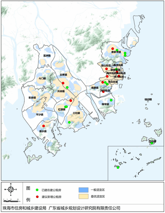 最后,附上珠海市"十四五"住房发展规划公租房选址示意图.