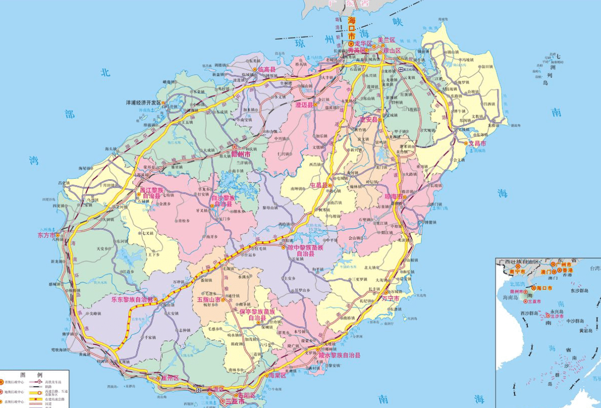 海南行政区下辖了琼山县,文昌县,临高县,澄迈县,琼海县,屯昌县,儋县