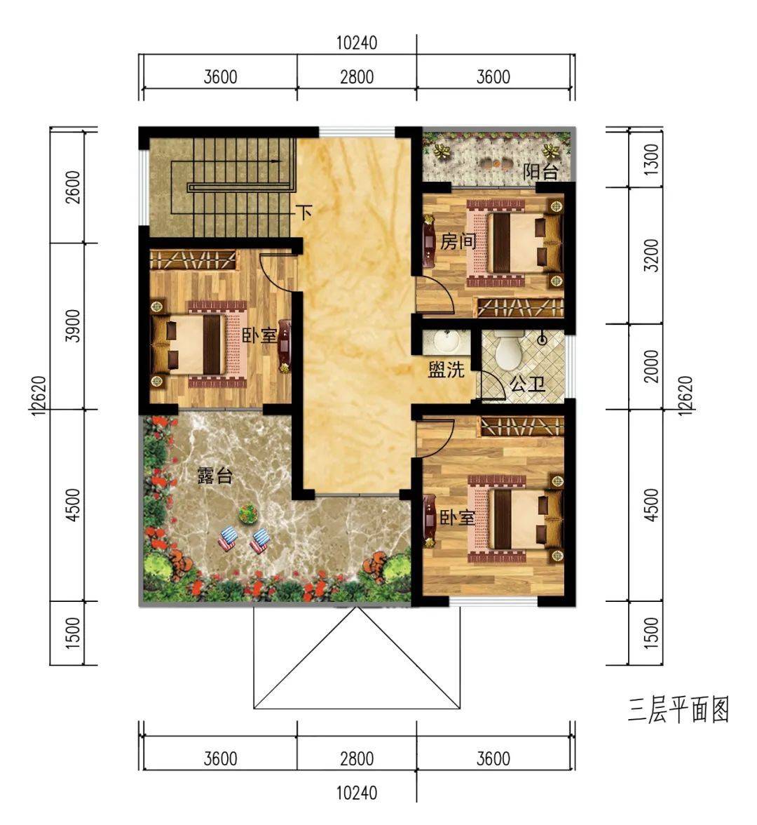 38万简欧别墅,l型露台 餐厅客厅一体化 旋转楼梯,让你