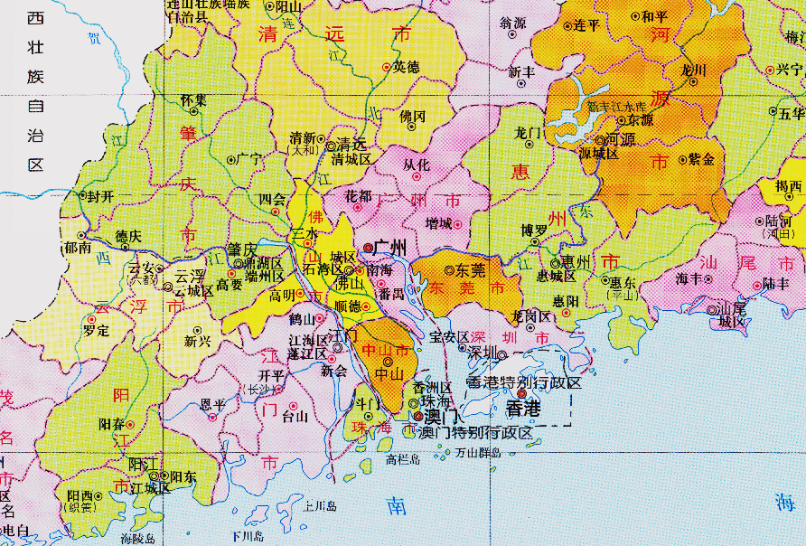 1988年,肇庆地区被撤销,肇庆县级市提升为地级市,设立了端州区,鼎湖