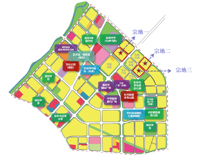 看点三:从宗地位置显示, 3宗地位于彭州市牡丹新城范围内,无论是位置