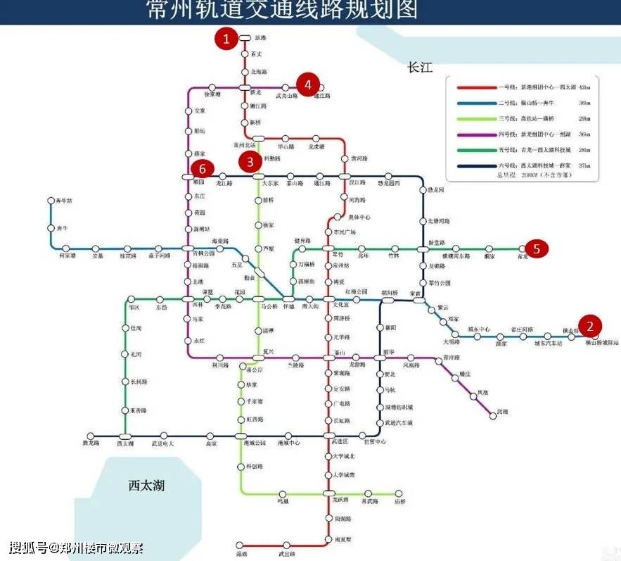 常州地铁现状运营图(2021年7月版)