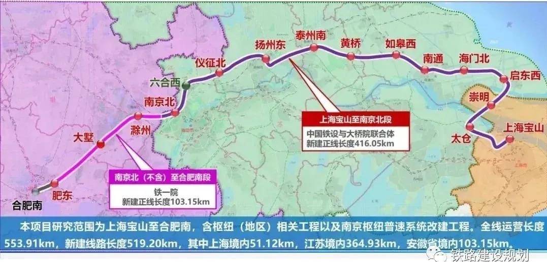 北沿江高铁线路示意图