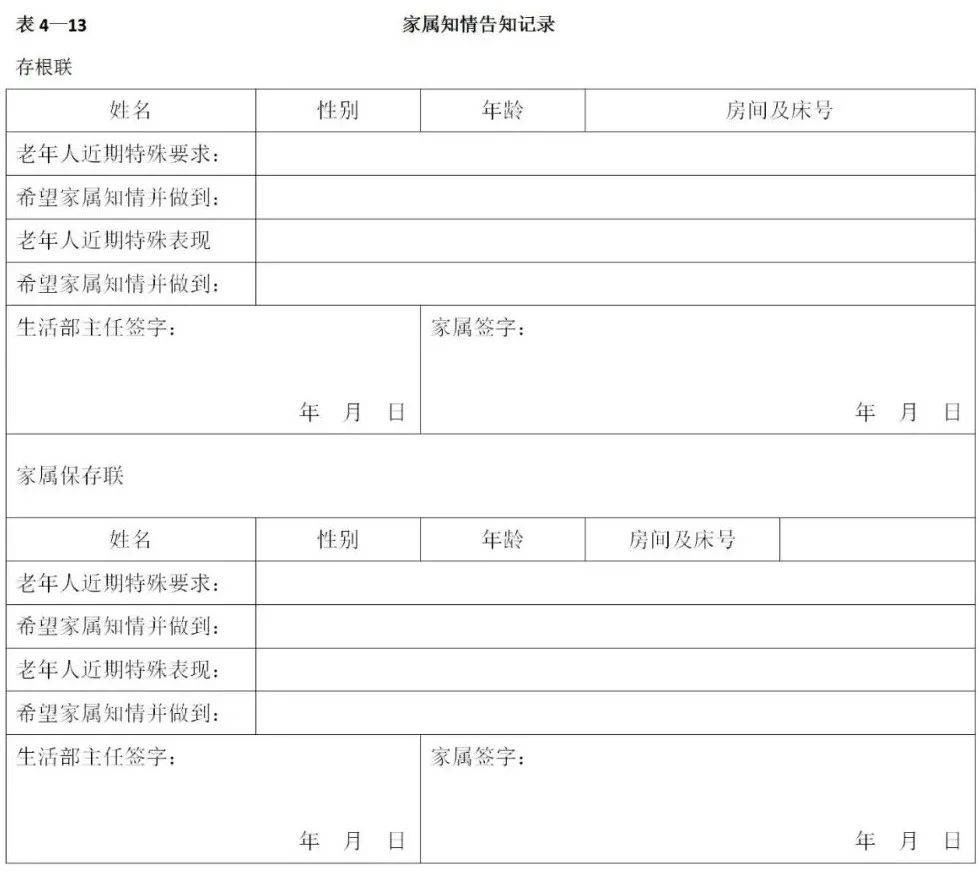 养老机构评估与护理服务常用记录表