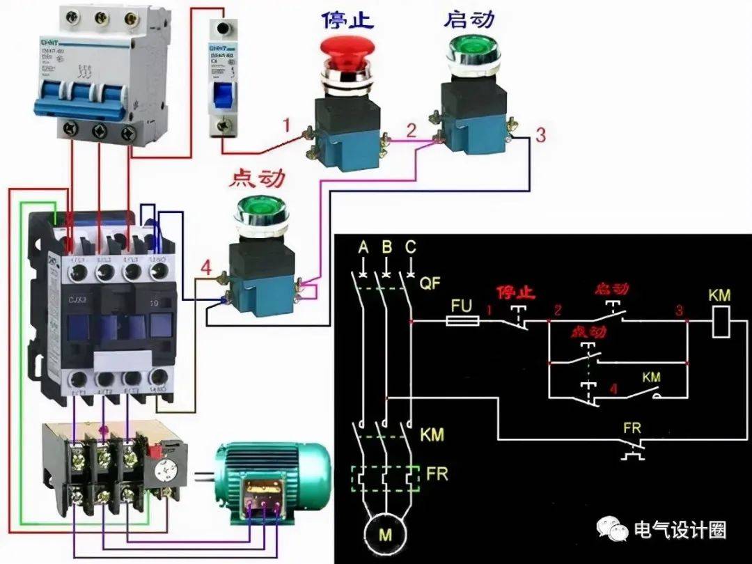 怎么画三相异步电动机控制电路图?用最直白简单的方法