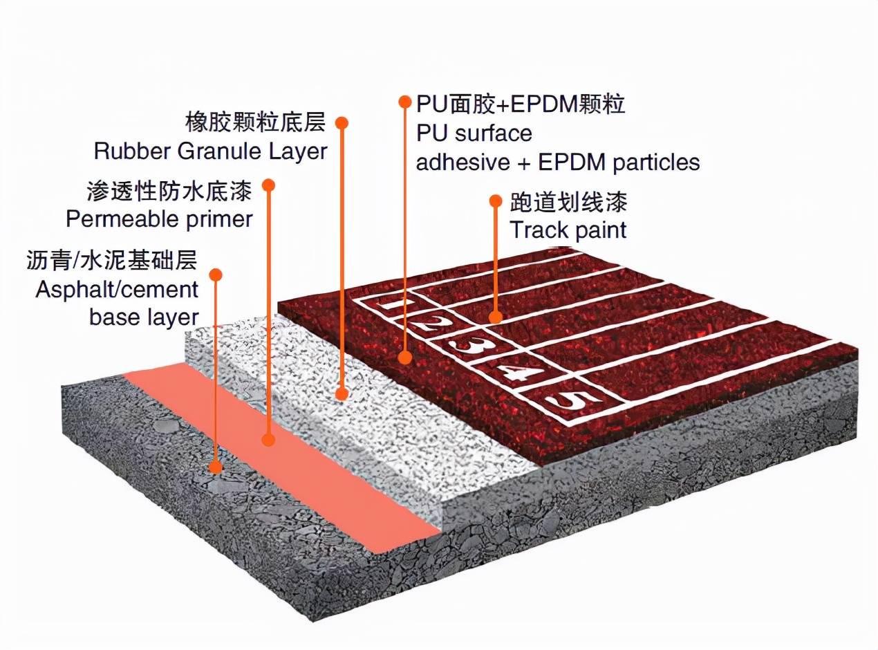 广东丰能案例-环保透气型橡胶跑道结构图