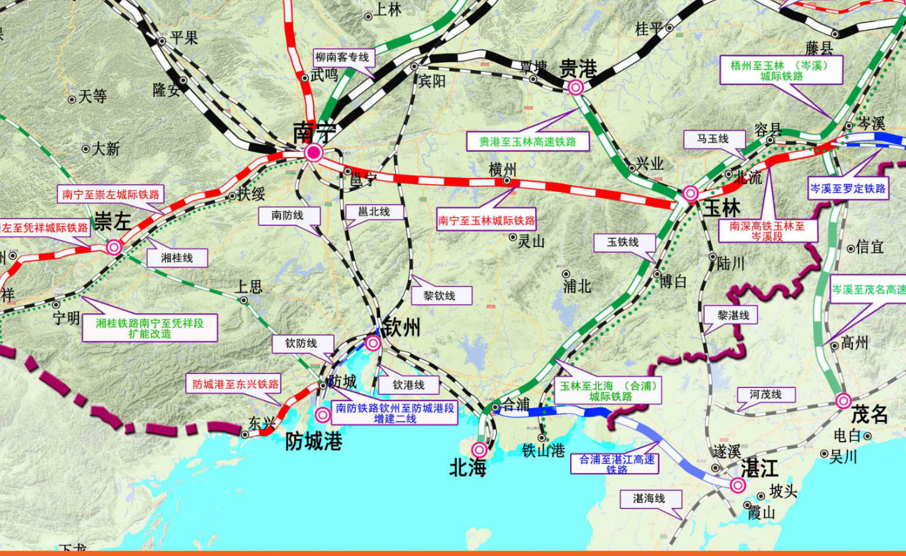 原创广西十四五的铁路规划钦州两县最苦高铁三过家门而不入