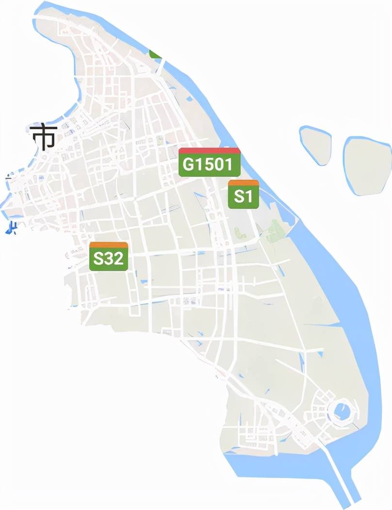 浦东新区地形图,部分交通信息没有更新.