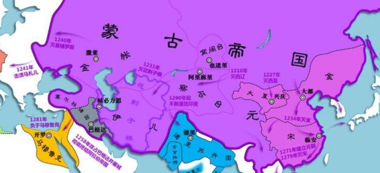 蒙古帝国扩张地图相反,粗放的国家就非常结实抗造,蒙古就是一个