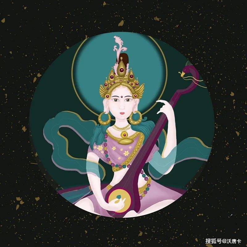 唐卡中的妙音天女_辩才_智慧_女神