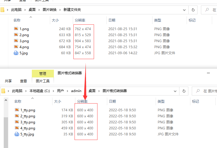 批量将图片尺寸改成一样大