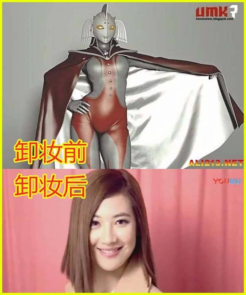 看完了怪兽妹子,当然少不了奥特曼妹子,奥特之母的扮演者卸完妆之后
