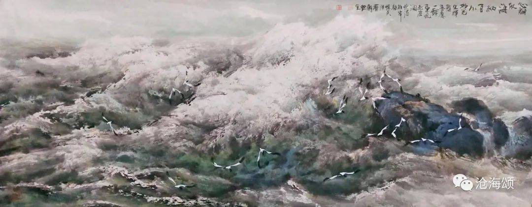 70x180cm 2015阚德全作品《海唱》70×248cm 2021应世坤作品《鸥之