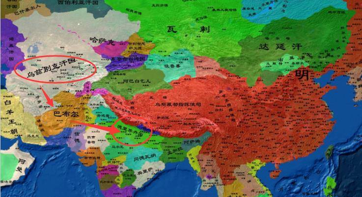 (成吉思汗长子术赤后裔)击败了帖木儿帝国的后代建立了乌兹别克汗国