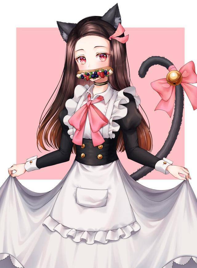 原创猫娘版祢豆子不同画师笔下黑猫祢豆子简直萌上加萌