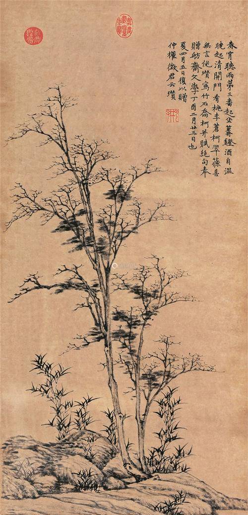 梅之傲北风骨、兰之君子风度，元代水墨花鸟画的逸品逃求