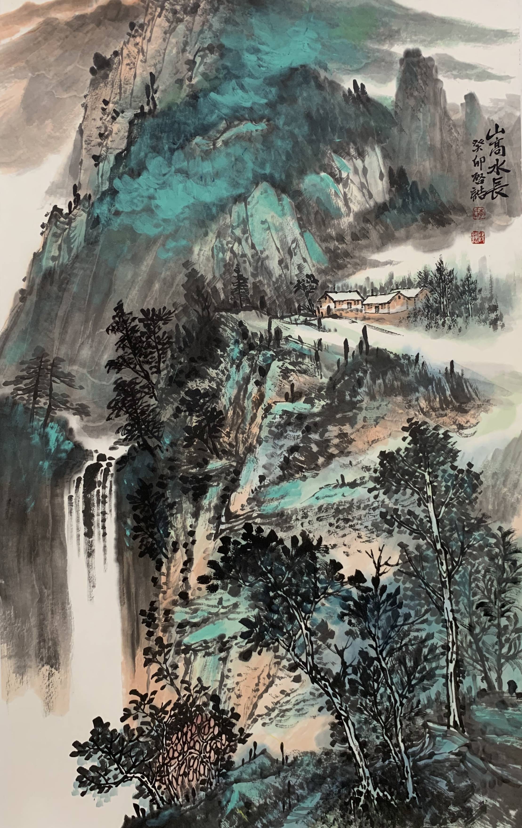 实力派出名画家李启诰山川做品