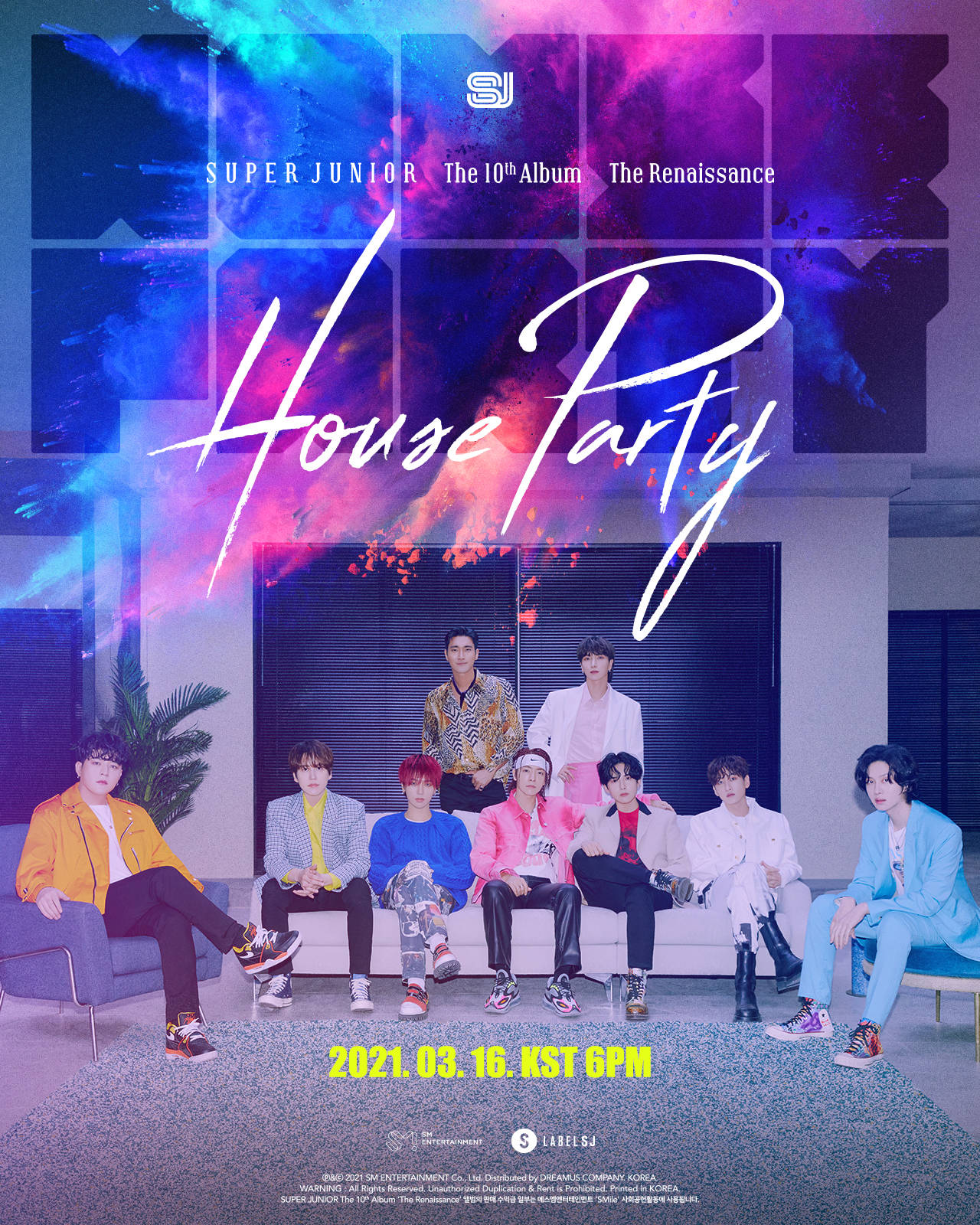 super junior正规10辑主打曲《house party》概念海报