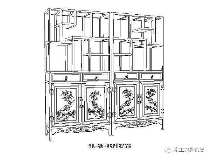 cad家具明清中式古典家具资料图集_俯视图