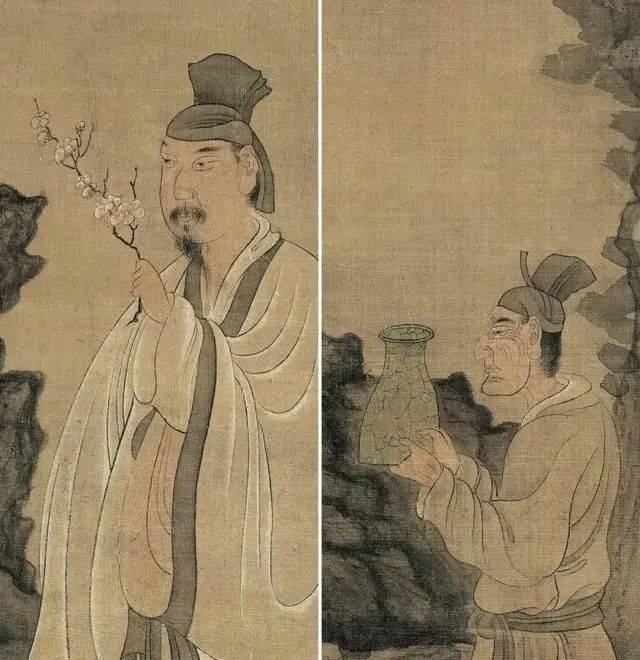 陈洪绶赏花不过三两支