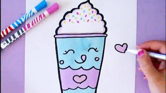 幼儿简笔画|妈妈每次去星巴克最喜欢点的饮料是星冰乐!