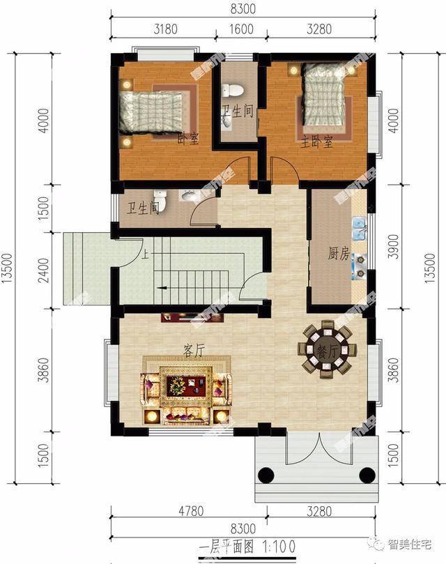 3栋简欧风农村叠拼别墅一屋住多户适合三兄弟共建