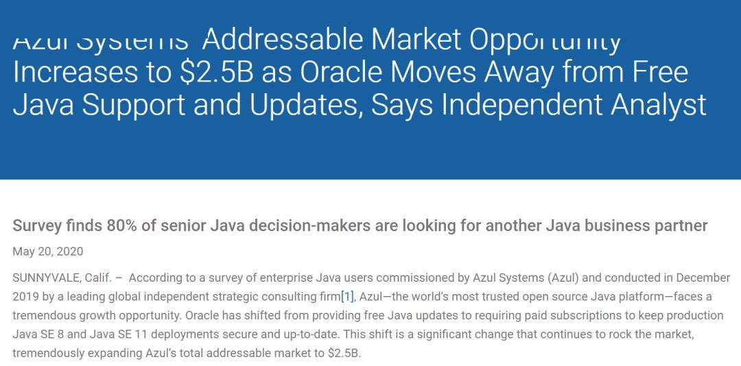 80 的oracle Jdk用户另有想法 Azul