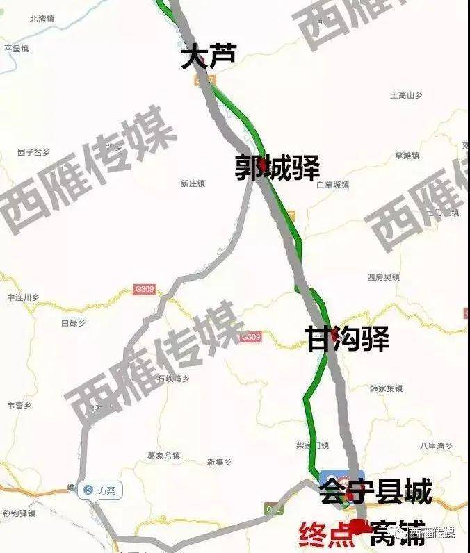 相接,其间与g6京藏,g22青兰高速相接,终点与s35景礼高速定西段相接