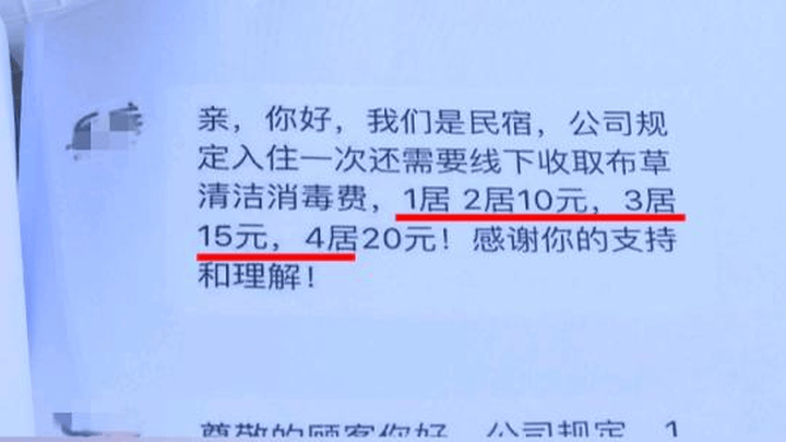 民宿收取布草清洁费,你支持立案调查吗?