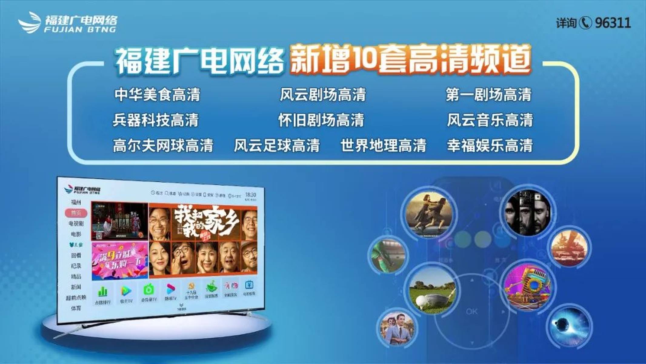 福建广电网络新增10套高清频道！频道数量居全国前列