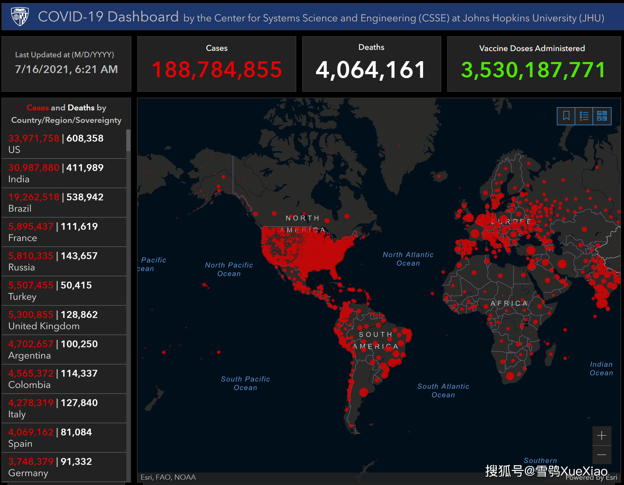 全球新冠疫情速览 2021.7.16