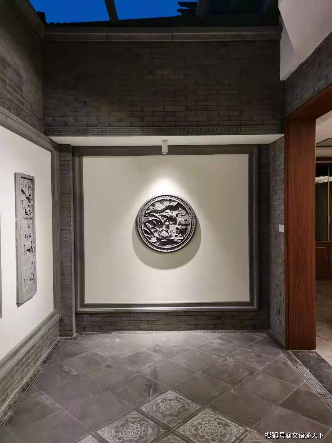 唐语 中式庭院别墅室内外影壁玄关设计效果