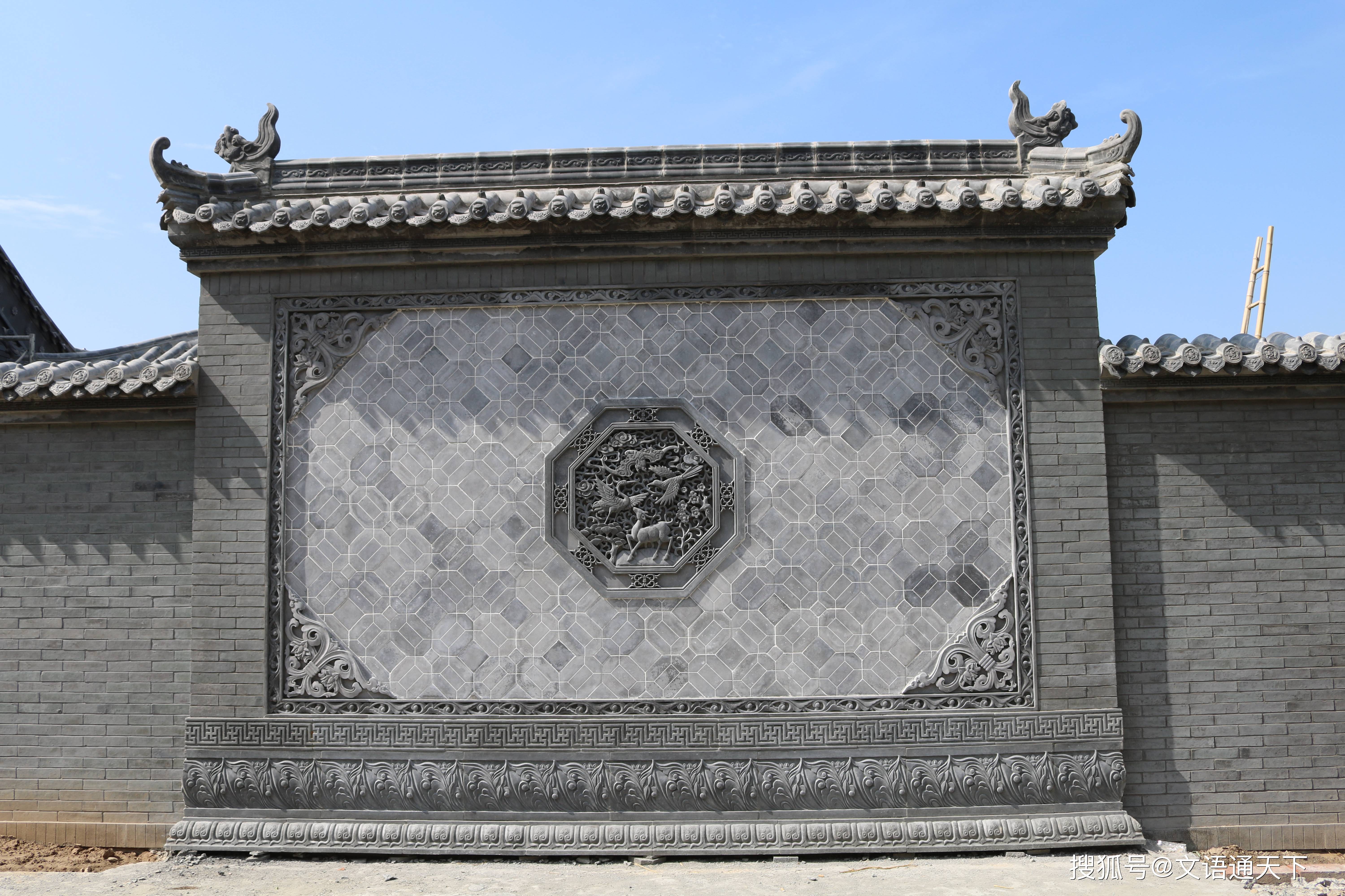 唐语文化砖仿石资材:青砖平面青砖条别墅四合院外墙装修,复古中国风