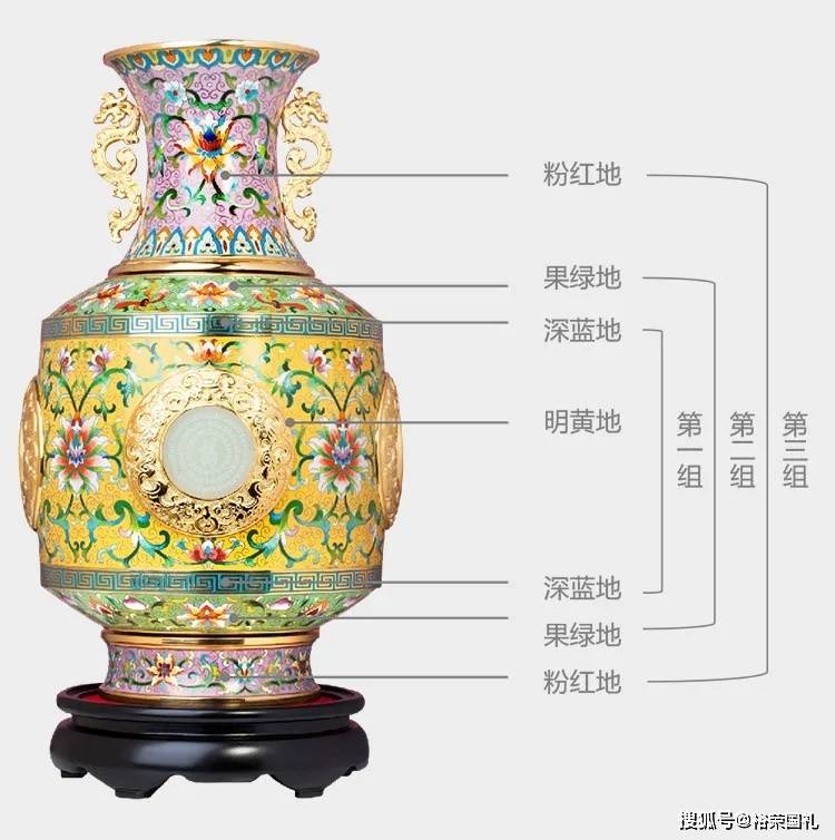 张同禄首款景泰蓝转心瓶百年复兴报喜瓶