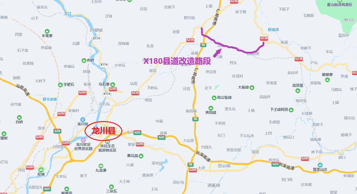 目前,河源龙川县除了推进国道205线县城段改线工程,龙江大桥,横二路