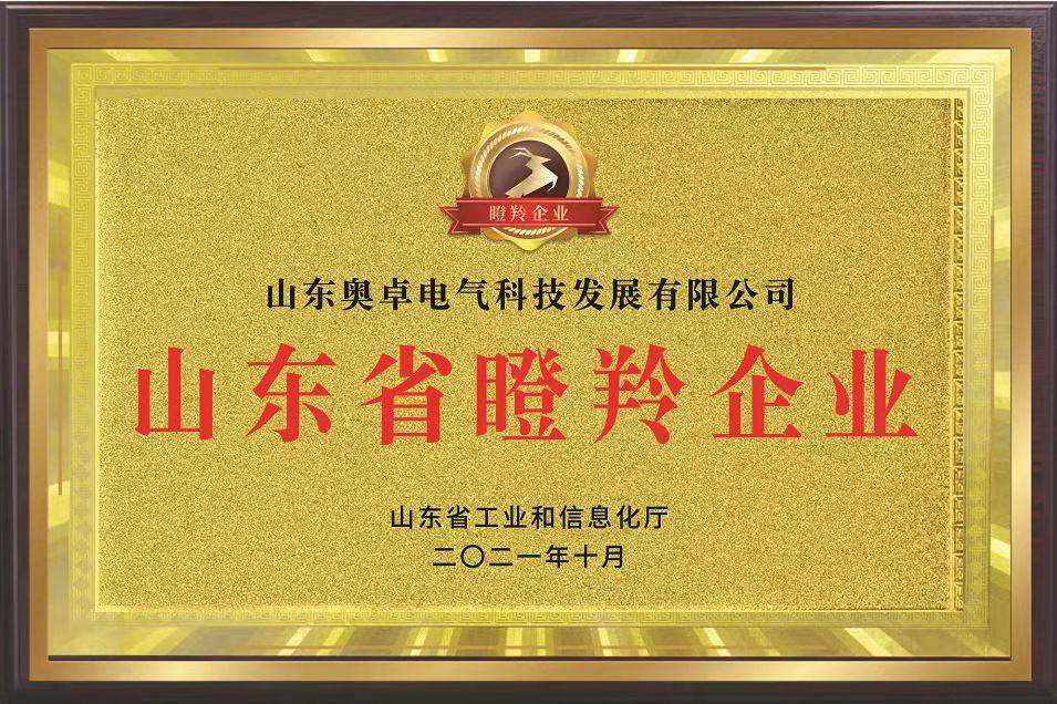 喜报|恭喜奥卓科技荣获山东省2021年度"瞪羚企业"称号