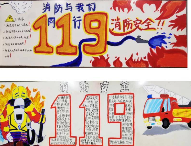 衡水桃城中学南昊校区开展消防日主题板报评比活动
