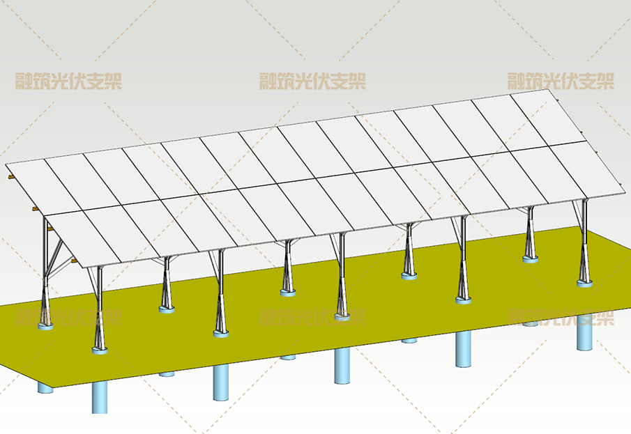 新型光伏支架镀铝锌双排柱设计方案