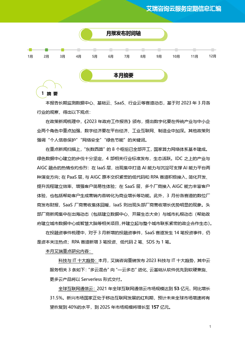 云办事行业动态及热点研究月报 - 2023年3月（附下载）