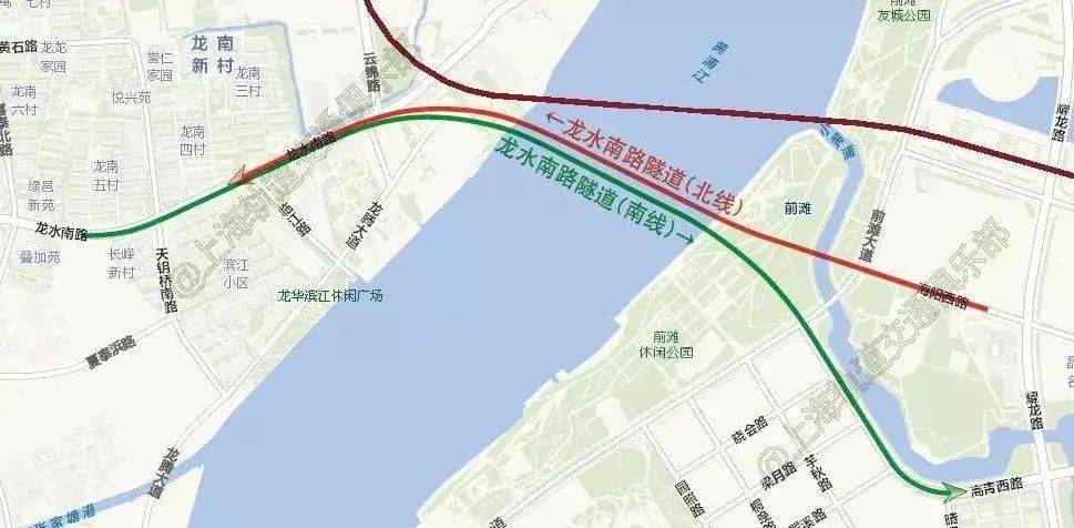 可轻松通往徐汇滨江未来的龙水南路过江隧道南浦大桥,卢浦大桥,徐浦