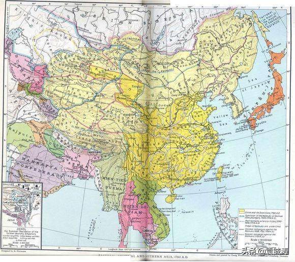 美国教科书中的清朝地图比实际版图少了一块土地