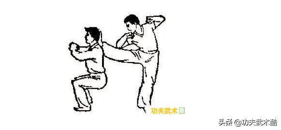 甲成马步桩式站立.乙以一条腿搁在其肩上用力振压(图74).
