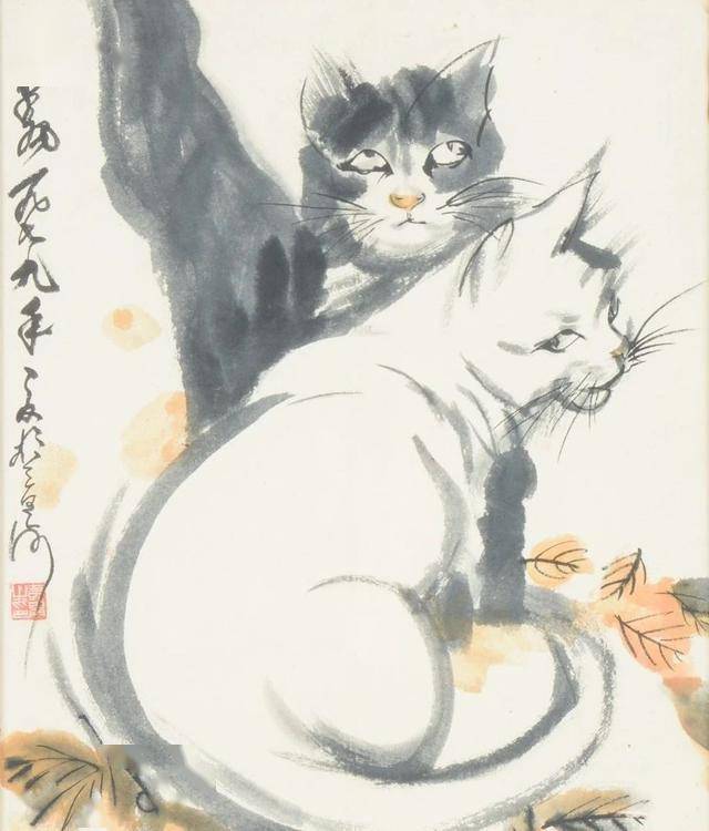 小猫虽懒,但有可爱之处,看看画驴大师黄胄先生笔下的小猫咪