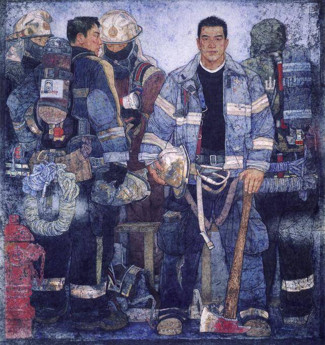 山东画家获美展国画唯一金奖,画出消防员的