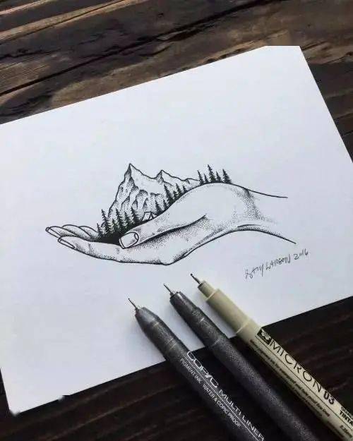 画出了一片奇妙大世界 一笔画出一世界 可谓针管笔魅力无穷