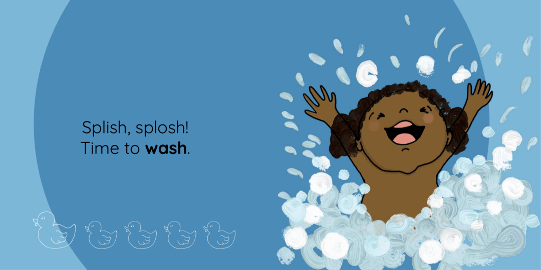 splish, splosh! time to wash.