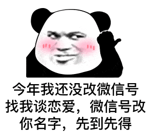 表情| 找我恋爱,微信号可以改成你的名字(熊猫头表情)