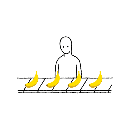 一组以香蕉为主题的表情包,主角只有一根黄黄的香蕉和简笔画人物,滑稽