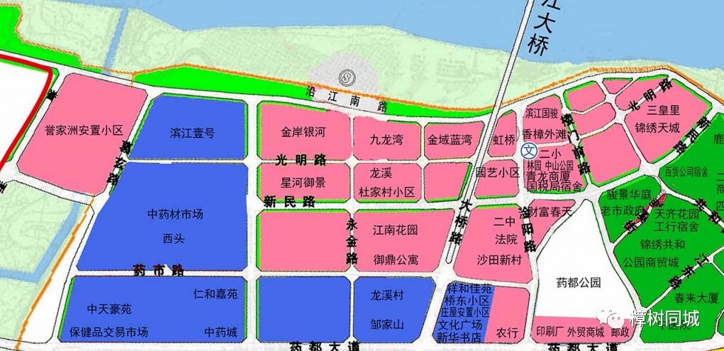 2020年樟树市城区公办小学招生学区示意图发布